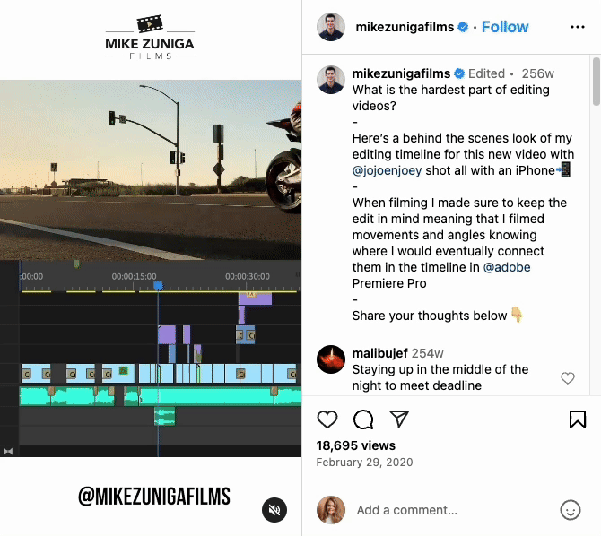 instagram trends behind the scenes video example