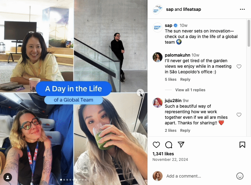 instagram trends day in the life example sap