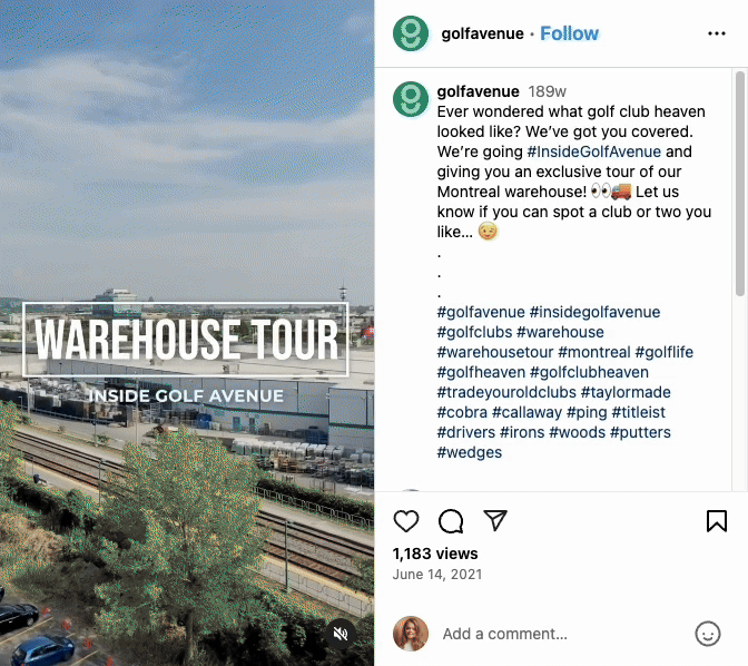 instagram trends tour reel example
