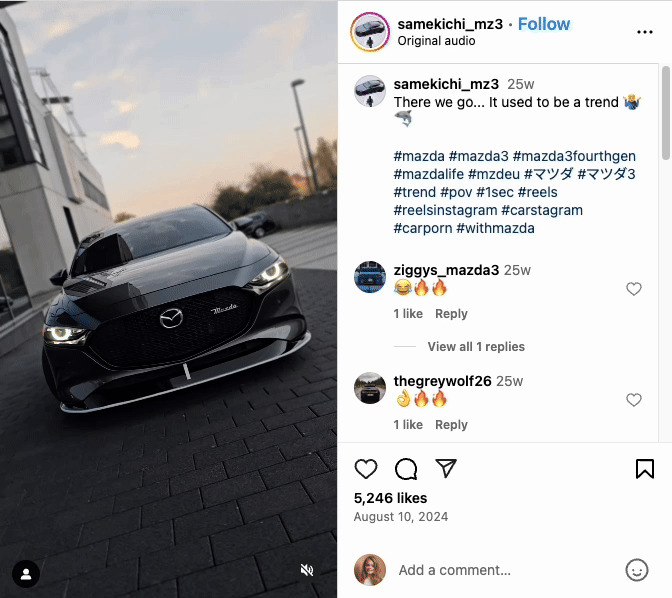 instagram trends trending audio example audio mazda