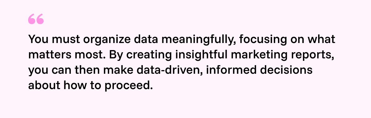 Quote about data-driven marketing reporting