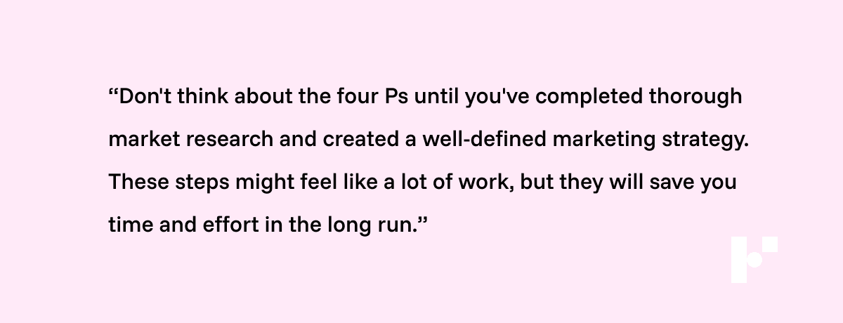 Market research and the 4 p's