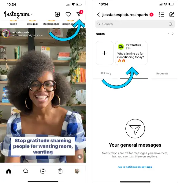 instagram trends notes example dm thrive active