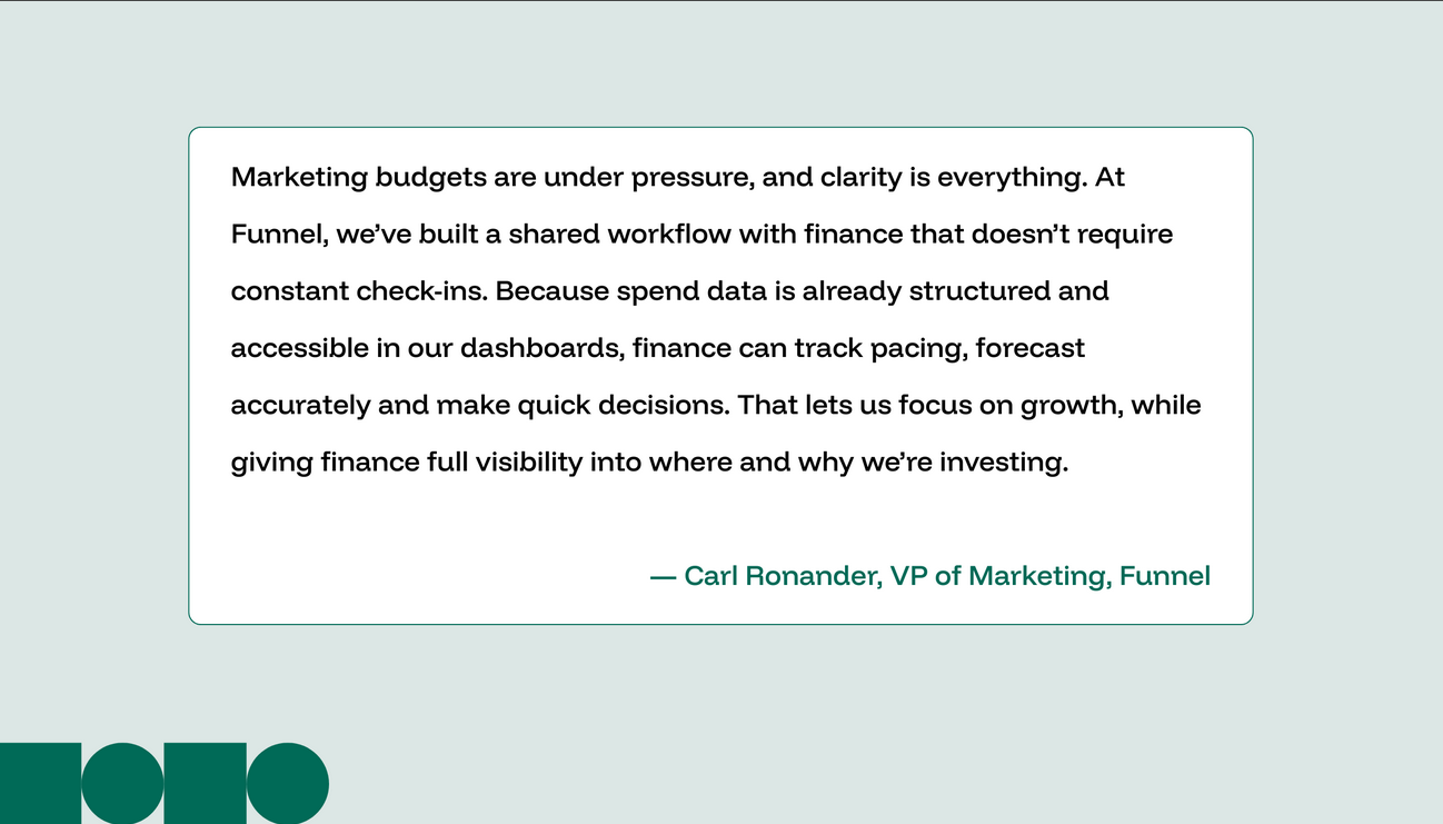 Quote from Funnel VP of Marketing